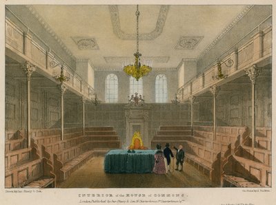 Interieur van het Lagerhuis, Westminster, Londen door English School