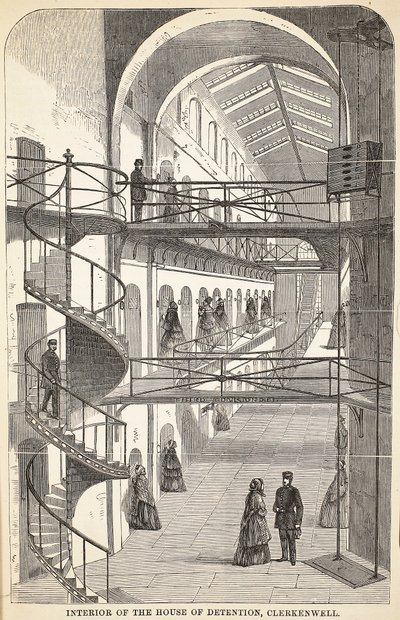 Interieur van het House of Detention, Clerkenwell, illustratie uit The Criminal Prisons of London and Scenes from Prison Life door Henry Mayhew en John Binny, uitgegeven in 1862 door English School