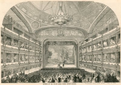 Interieur van het Italiaanse Operahuis, Covent Garden, Londen door English School
