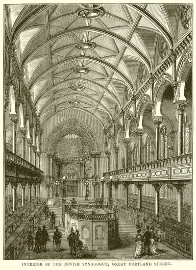 Interieur van de Joodse Synagoge, Great Portland Street door English School