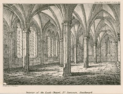 Interieur van de Lady Chapel, St Saviours, Southwark door English School
