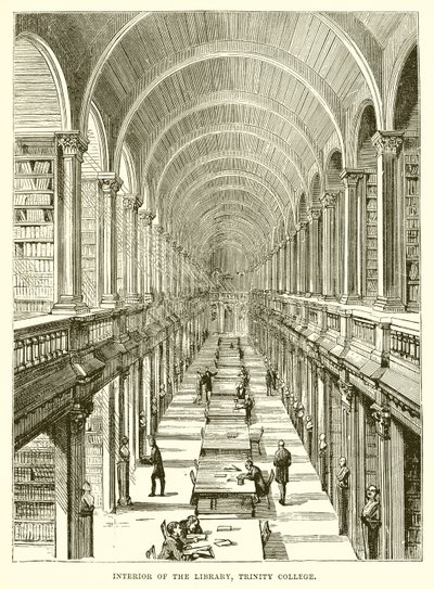 Interieur van de bibliotheek, Trinity College door English School