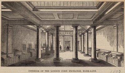 Interieur van de Londense Graanbeurs, Mark Lane door English School