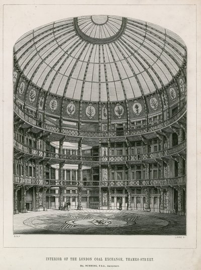 Interieur van de Nieuwe Kolenbeurs, Thames Street door English School