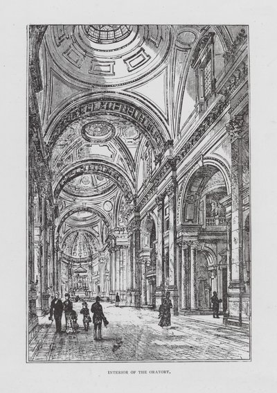Interieur van het Oratorium (litho) door English School