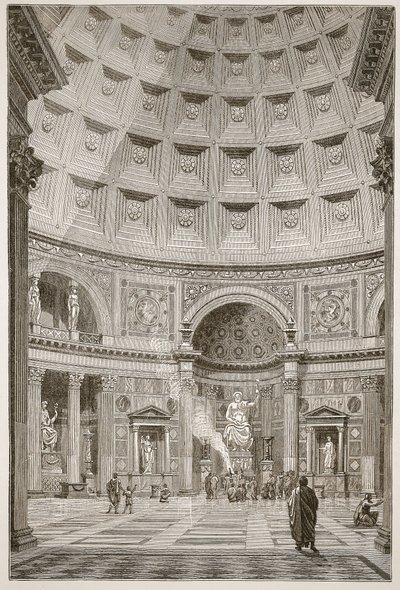 Interieur van het Pantheon in Rome (gerestaureerd) door English School