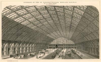 Interieur van het St Pancras Railway Station - Midland Railway door English School