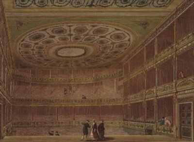 Interieur van het Theatre Royal, Drury Lane, Gezien vanaf het Podium, Aangepast en Gedecoreerd door Robert en James Adam door English School
