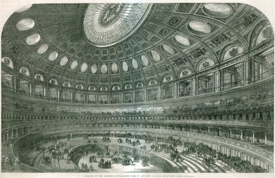 Interieur van de voorgestelde Royal Albert Hall door English School