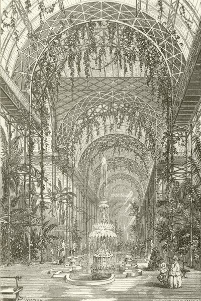 Interieur van het Crystal Palace, Sydenham door English School