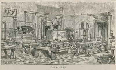 Interieur van de keuken van Chelsea Hospital door English School