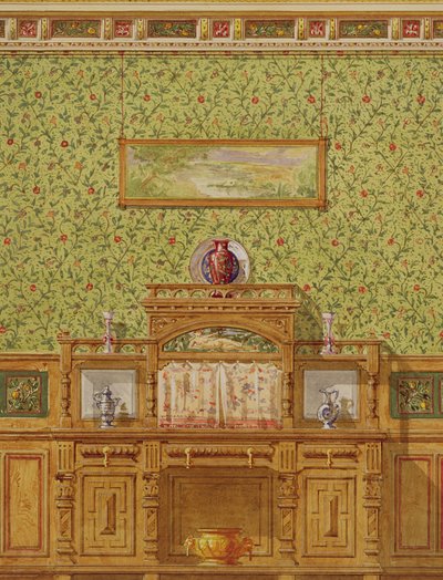 Interieur met dressoir, ca. 1870s door English School