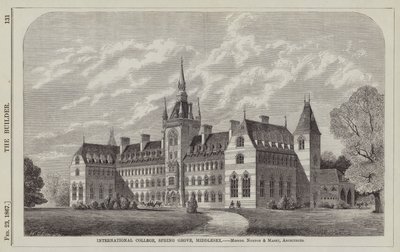 International College, Spring Grove, Middlesex, Messrs Norton en Masey, Architecten (gravure) door English School