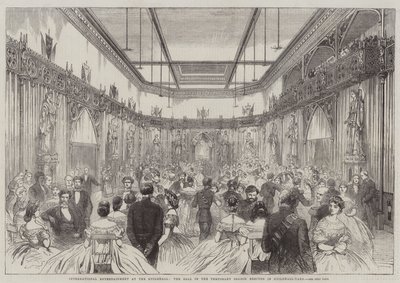 Internationaal Vermaak in de Guildhall, het Bal in de Tijdelijke Zaal opgericht in Guildhall-Yard door English School