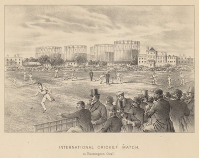 Internationale cricketwedstrijd op Kennington Oval door English School