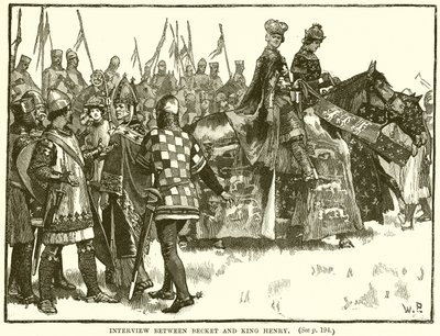 Ontmoeting tussen Becket en koning Henry door English School