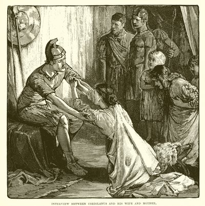 Gesprek tussen Coriolanus en zijn vrouw en moeder door English School