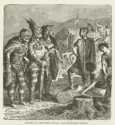 Ontmoeting tussen Julianus en Frankische stamhoofden door English School
