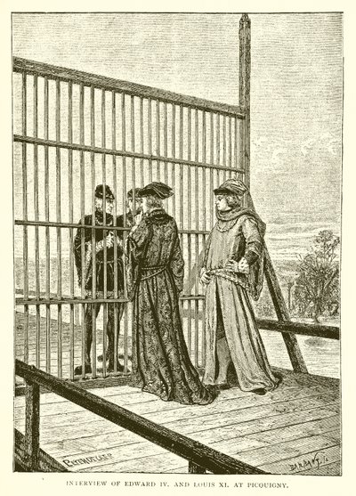 Ontmoeting van Eduard IV en Lodewijk XI in Picquigny door English School