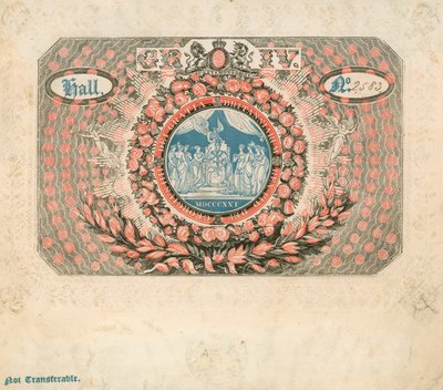 Uitnodiging voor de kroning van George IV in 1821 door English School