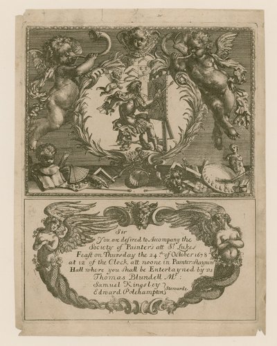 Uitnodiging voor de Society of Painters voor 24 oktober 1678 door English School