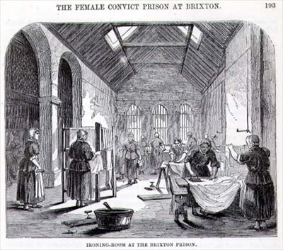 Strijkkamer in de Brixton Prison, uit 