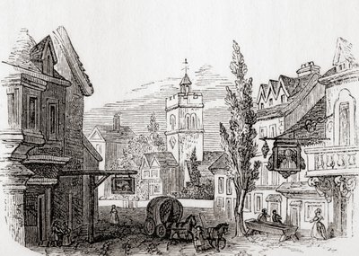 Islington, Groot-Londen, Engeland in 1760, uit Old England: A Pictorial Museum, uitgegeven 1847 door English School