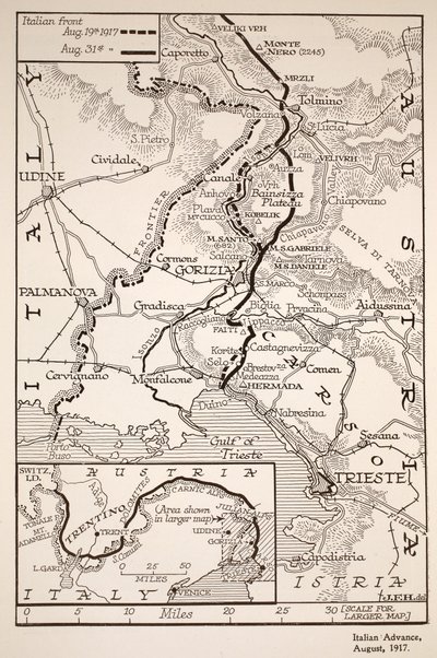 Italiaanse opmars, augustus 1917 door English School