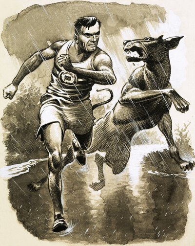 Jack Holden won een marathon ondanks dat hij tijdens de race door een hond werd gebeten door English School