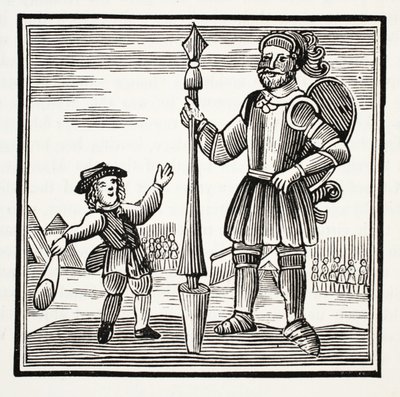 Jack en de Reus, illustratie uit Chap-books van de Achttiende Eeuw door John Ashton, uitgegeven 1882 door English School