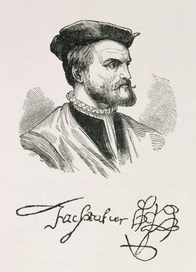 Jacques Cartier (1491-1557) illustratie uit Volume IV van 