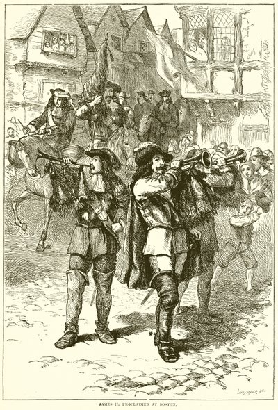 James II uitgeroepen in Boston door English School