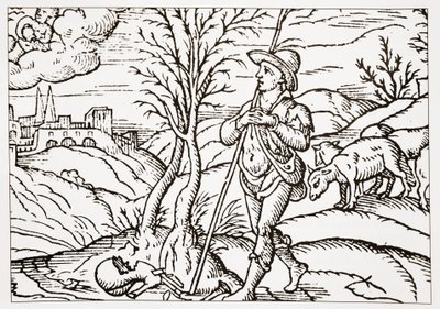 Januari, uit Spensers The Shepherds Calendar, 1579 door English School