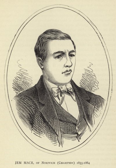 Jem Mace, van Norwich, kampioen, 1855-1864 door English School
