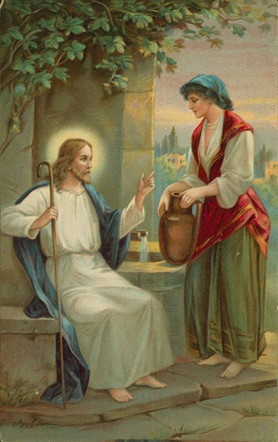 Jezus Christus en de vrouw van Samaria door English School