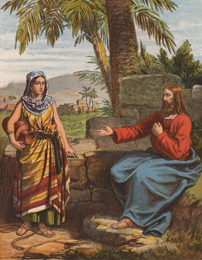 Jezus Christus en de vrouw van Samaria door English School