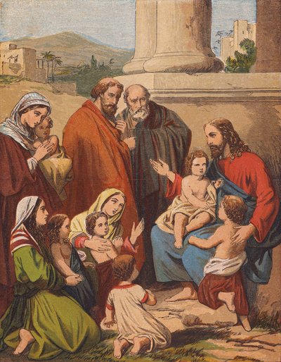 Jezus Christus zegent de kleine kinderen door English School