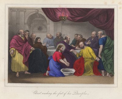 Jezus Christus wast de voeten van zijn discipelen door English School