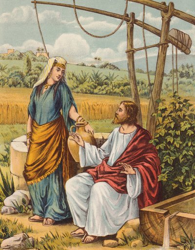 Jezus in gesprek met de Vrouw van Samaria door English School