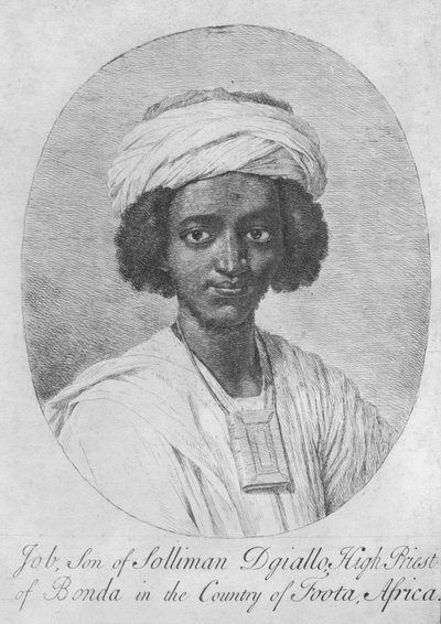 Job, Zoon van Solliman Dgiallo, Hogepriester van Bonda in het Land van Foota, Afrika, ca.1750 (ets en gravure) door English School