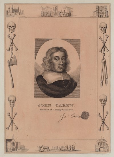 John Carew, geëxecuteerd op Charing Cross, 1660 door English School