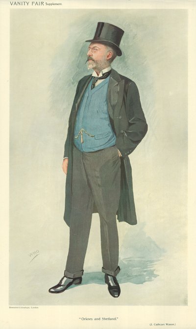 John Cathcart Wason, Orkney en Shetland, 15 september 1909, Vanity Fair cartoon door English School