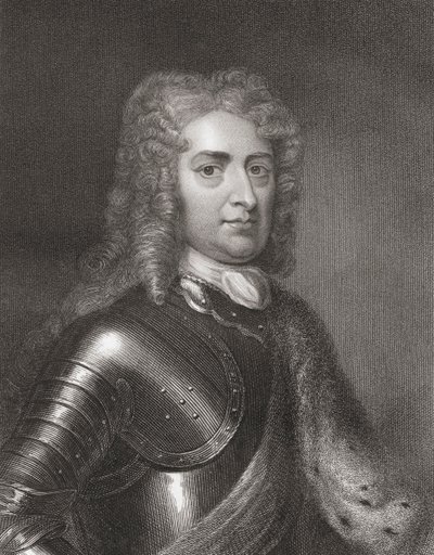 John Churchill (1650-1722) 1e Hertog van Marlborough uit Gallery of Portraits, gepubliceerd in 1833 door English School