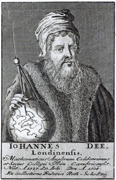 John Dee (1527-1608) een Londenaar (gravure) door English School