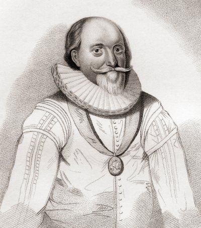 John Erskine, 2e/19e Graaf van Mar, ca. 1558-1634. Schotse politicus. Uit Iconographia Scotica of Portretten van Illustere Personen van Schotland, gepubliceerd in 1797. door English School