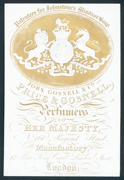 John Gosnell & Co, late, Price & Gosnell, handelskaart door English School