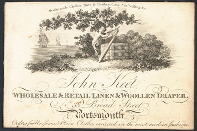 John Keet, groothandel en detailhandel in linnen en wollen stoffen door English School