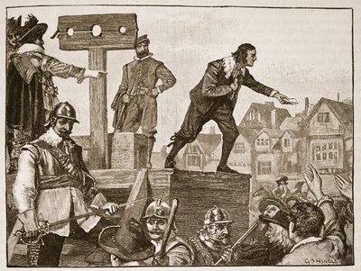 John Lilburne op de schandpaal, illustratie uit Cassells Geïllustreerde Geschiedenis van Engeland door English School