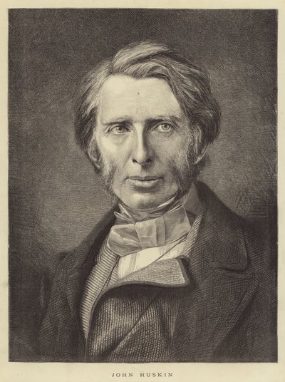 John Ruskin (gravure) door English School