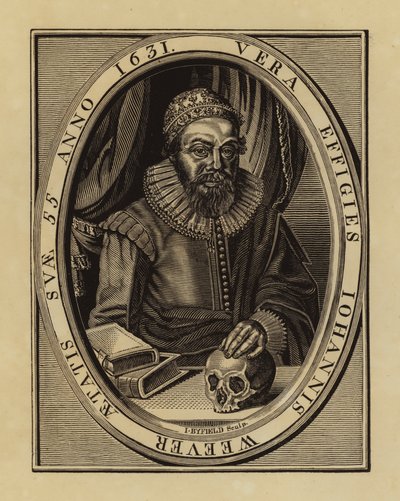 John Weever, Engelse dichter en antiquair (gravure) door English School